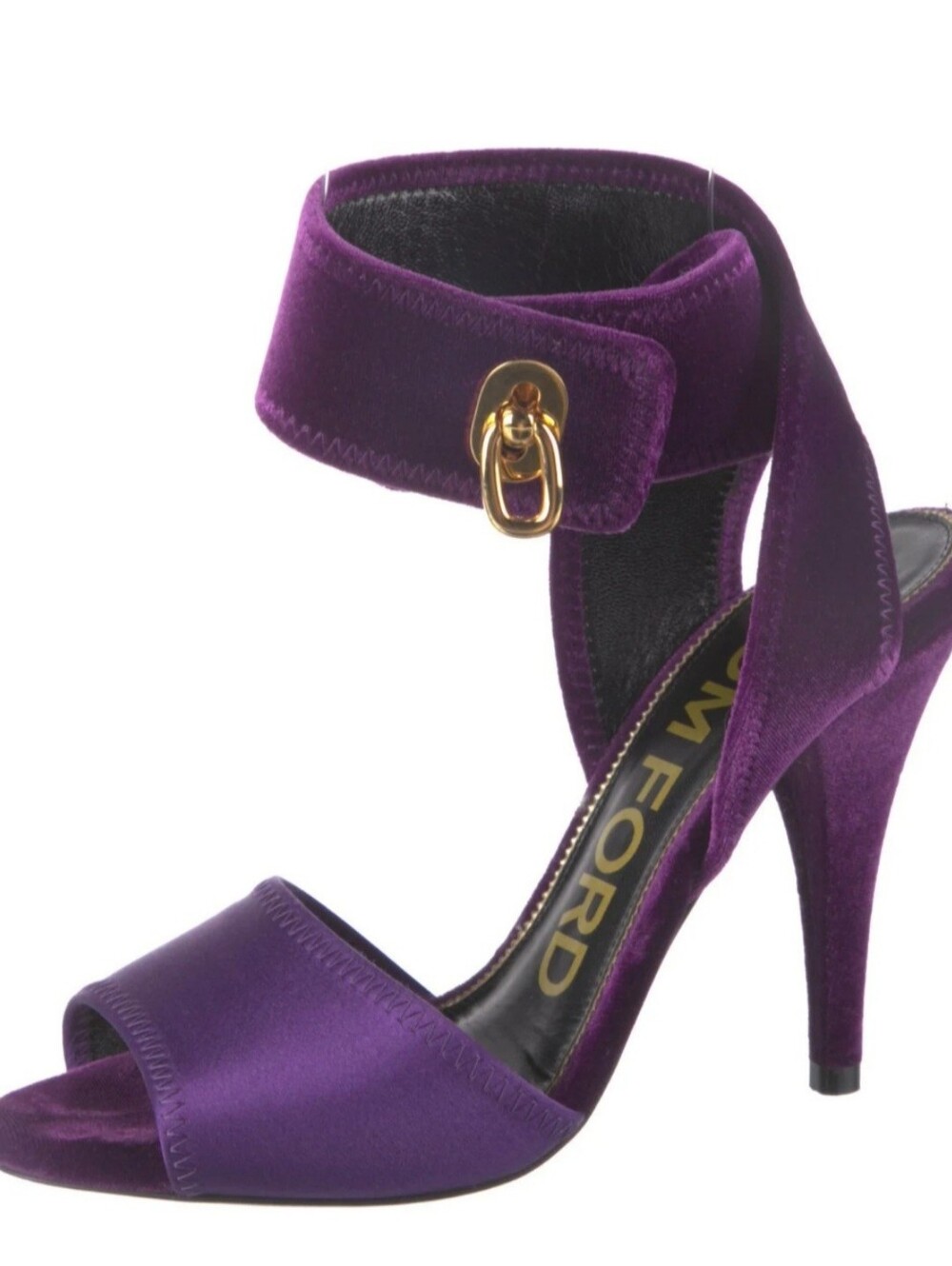 TOM FORD Velvet D'orsay Pumps Heels Size US 8.5/ EUR 39 Purple Leather - Picture 3 of 14